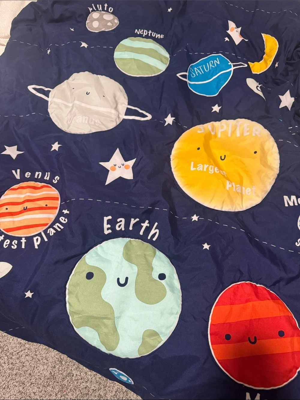 Kids Solar System Sheet Set - Multicolor Planet Print 42 x 57 inch